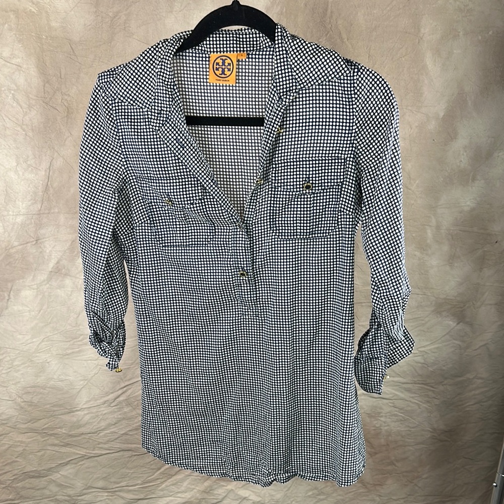Tory Burch Checkered Blouse